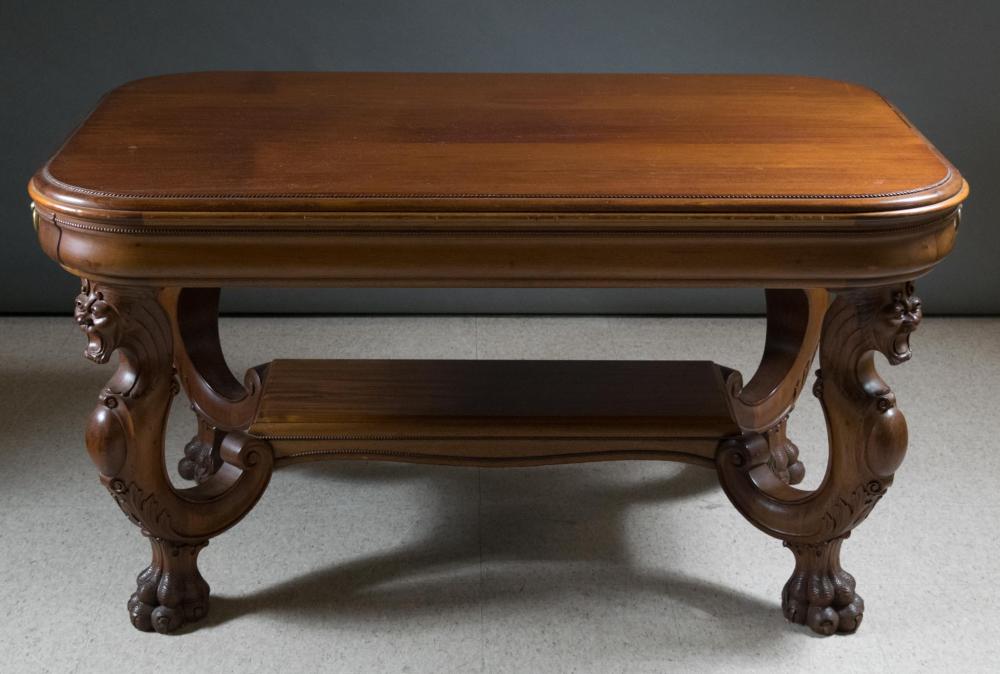 Appraisal: LATE VICTORIAN MAHOGANY LIBRARY TABLE manner of R J Horner