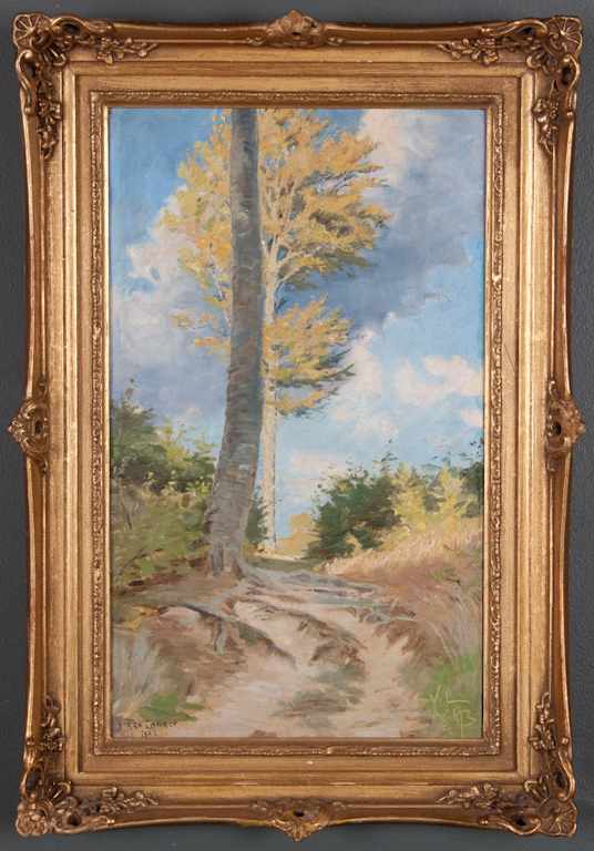 Appraisal: Continental School late th century Landscape with large tree oil