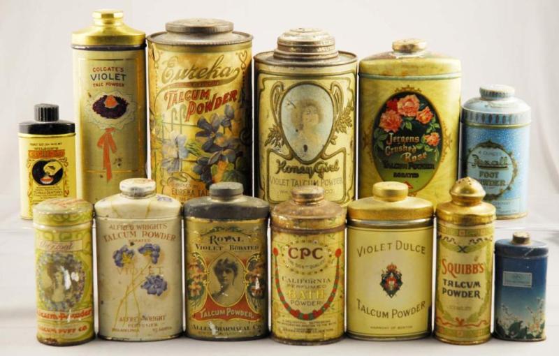 Appraisal: Lot of Talc Tins Description Average wear Condition Very Good