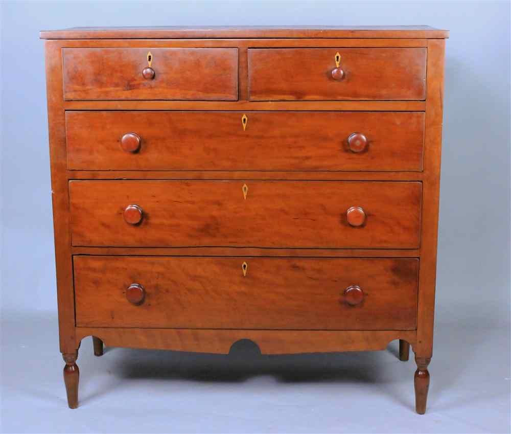 Appraisal: AMERICAN INLAID CHERRYWOOD CHEST OF DRAWERS probably Southern second quarter