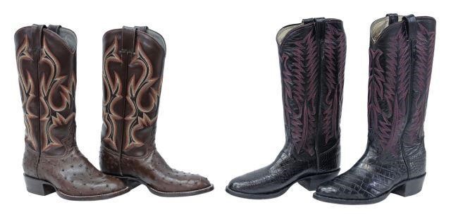 Appraisal: pairs Men's leather cowboy boots including brown leather boots with