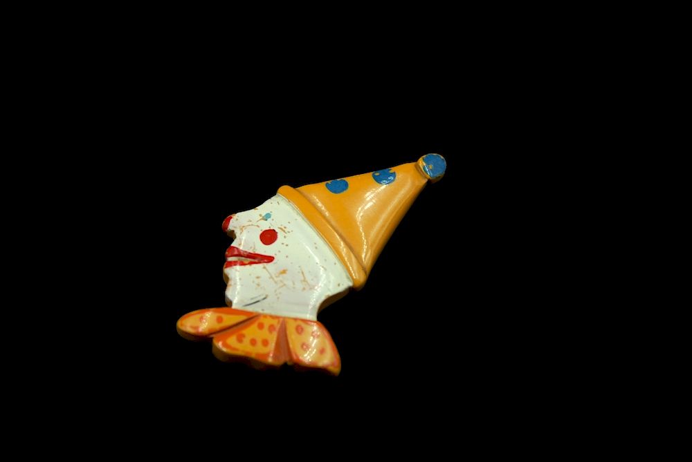 Appraisal: Bakelite Painted Figural Clown Pin Bakelite Painted Figural Clown Pin