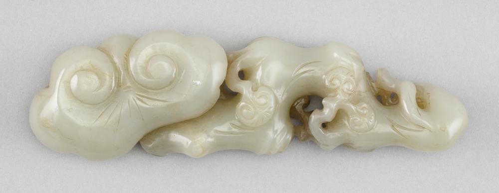 Appraisal: CHINESE CELADON GREEN JADE CARVING TH CENTURY LENGTH CHINESE CELADON