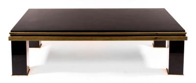 Appraisal: A Maison Jansen black and gold coffee table cm x