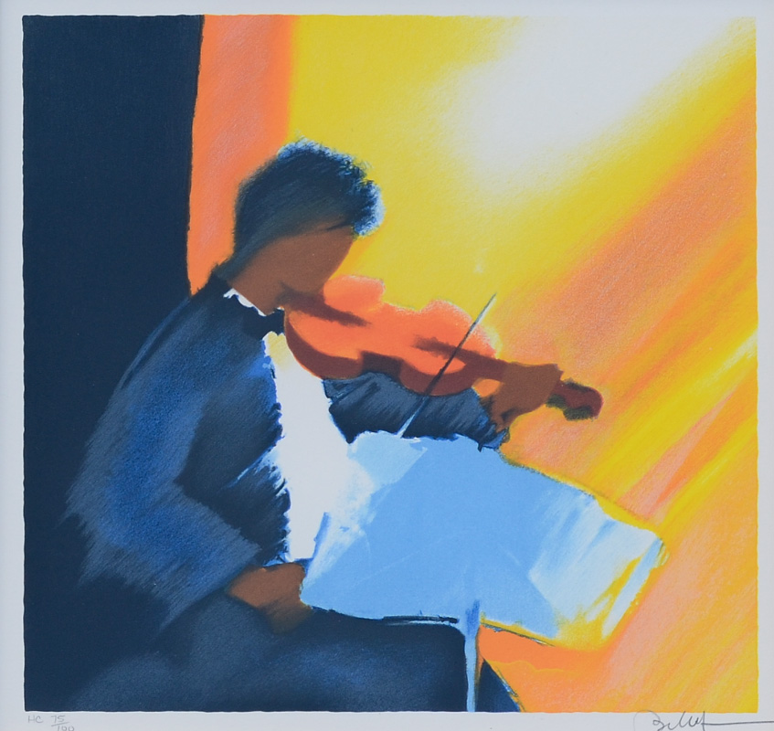 Appraisal: BELLET Emile French th st Century ''Violiniste Bleu'' Lithograph sight