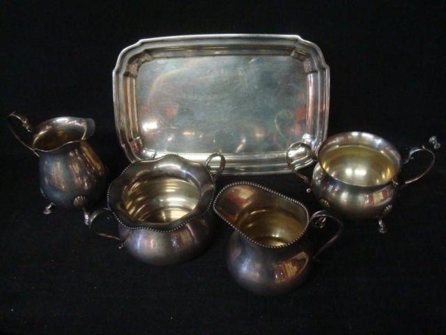 Appraisal: Sterling Pieces tray sugars and creamers From an East th