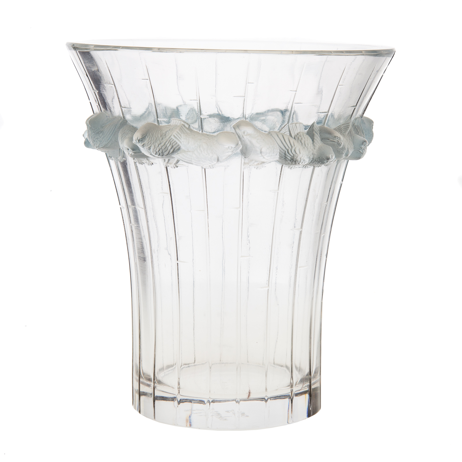 Appraisal: RENE LALIQUE OPALESCENT BOULOURIS VASE Circa - beaker form vase