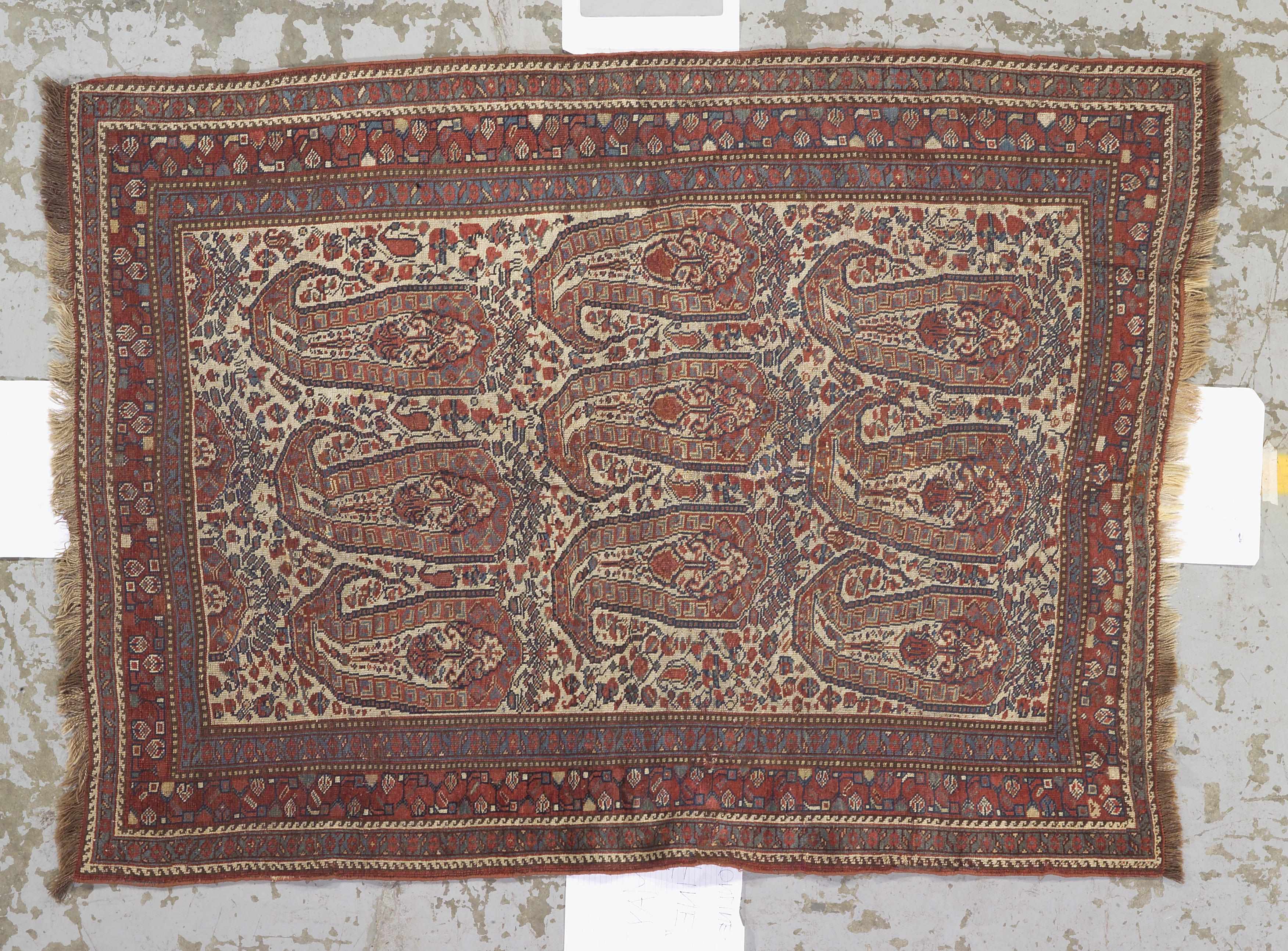 Appraisal: A Qashqai rug Southwest Persiacirca size approximately ft in x