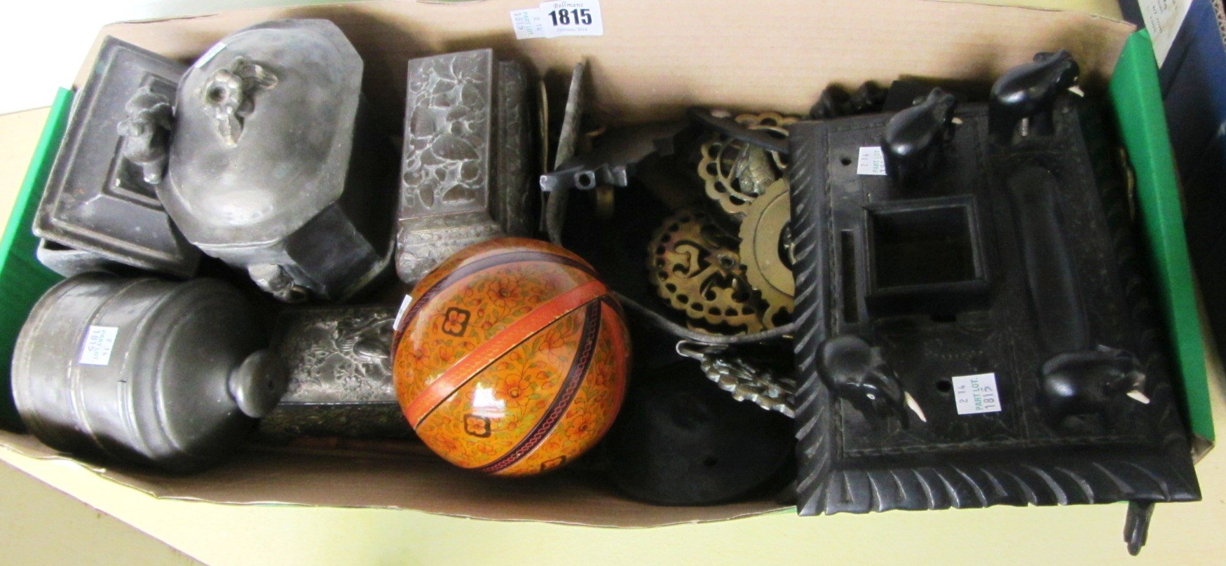 Appraisal: A quantity of metalware collectables including two th century lead