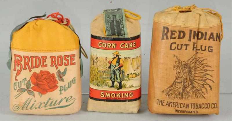 Appraisal: Lot of Assorted Cloth Tobacco Pouches All are strong and