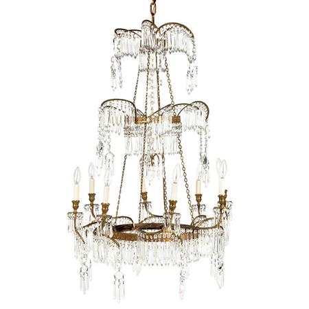 Appraisal: Baltic Neoclassical Style Gilt-Bronze Eight-Light Chandelier Estimate -