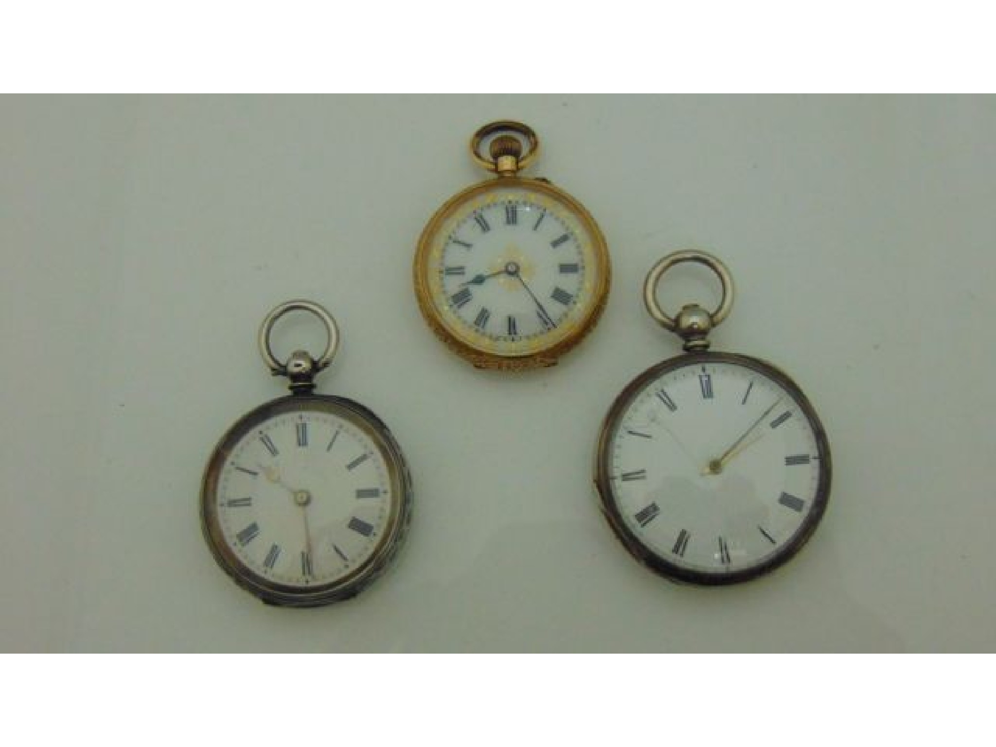 Appraisal: A ct gold open-faced pocket watch the white enamelled dial