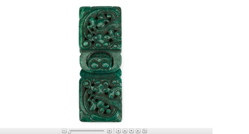 Appraisal: Unusual Chinese stained marine ivory faux malachite buckleqianlong period