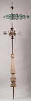 Appraisal: ANTIQUE BANNER ARROW WEATHERVANE WITH DIRECTIONALS AND MOUNTING POLE The