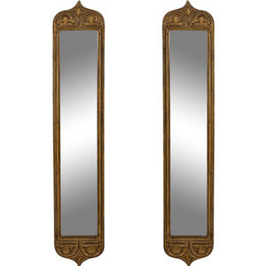 Appraisal: A Pair of Art Nouveau Gilt Framed Pier Mirrors th