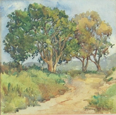 Appraisal: Elaine Coghlin - Country Road watercolor signed 'Elaine Coghlin' lower