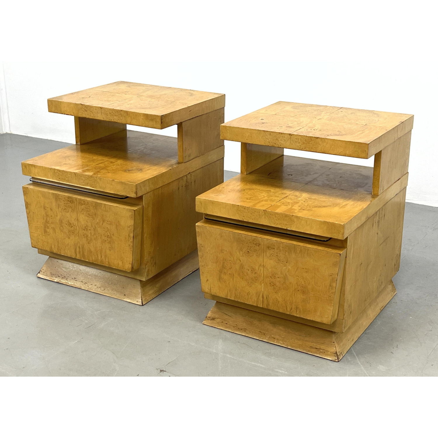 Appraisal: Pair Olive wood Side Table Night Stands Dimensions H inches