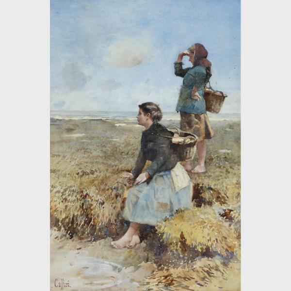 Appraisal: Hector Caffieri - YOUNG GIRLS LOOKING OUT TO THE SEA