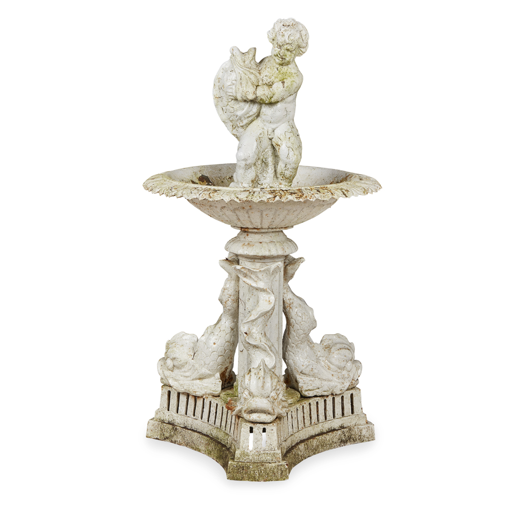 Appraisal: VICTORIAN WHITE PAINTED CAST IRON FOUNTAIN ATTRIBUTED TO COALBROOKDALE MID