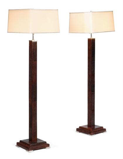 Appraisal: UNKNOWN mid-late th century Pair of floor lamps Burgundy faux