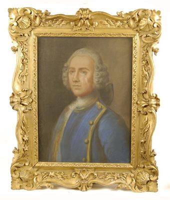 Appraisal: A th century portrait of a gentleman wearing a blue