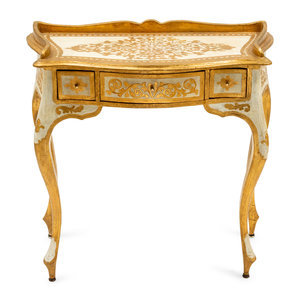 Appraisal: An Italian Painted and Parcel Gilt Side Table th Century