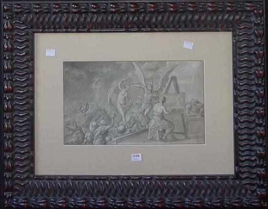 Appraisal: OLD MASTER DRAWING ALEGORICAL SCENE GOUACHE AND INK