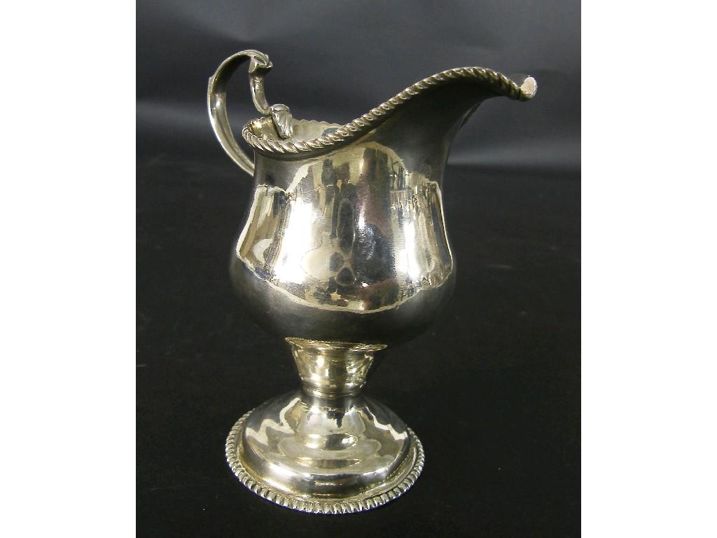 Appraisal: Late George II silver baluster cream jug with scrolled handle