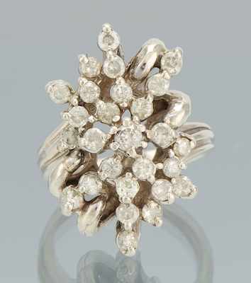 Appraisal: A Lades' Diamond Cluster Ring k white gold diamond cluster