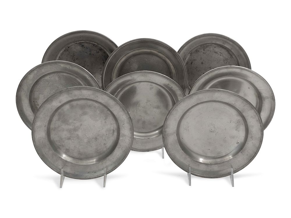 Appraisal: A Set of Eight Pewter Plates A Set of Eight