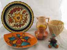 Appraisal: Six various ceramics including a Gouda charger cm diameter a