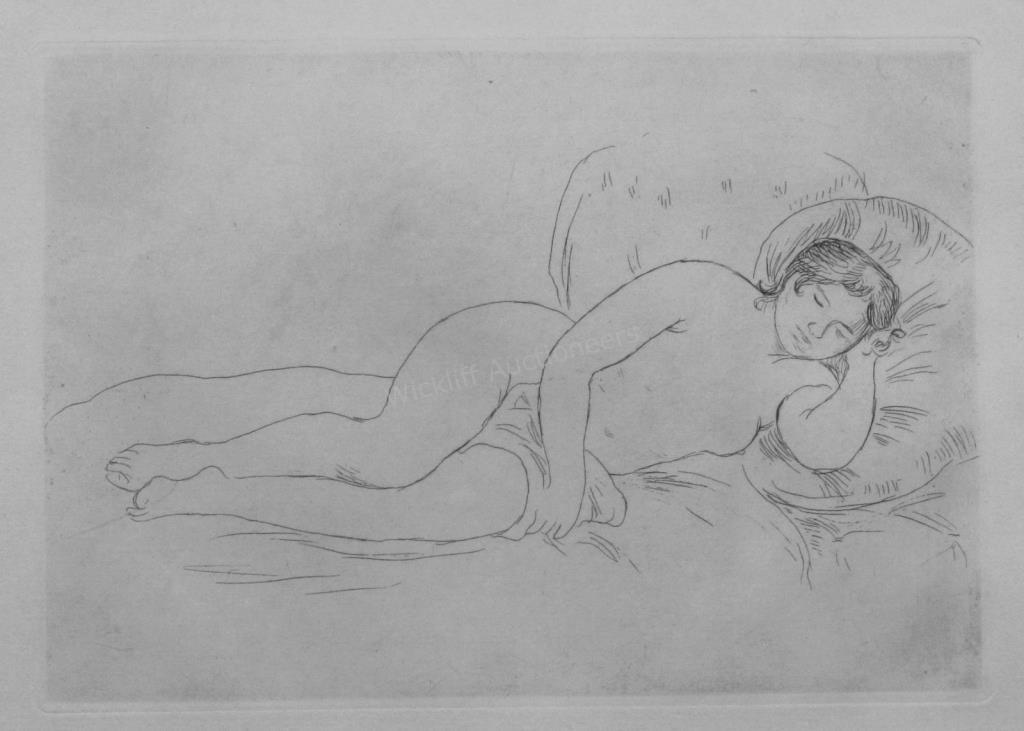 Appraisal: PIERRE-AUGUSTE RENOIR FRENCH - -after- Femme Nu Couche Etching on