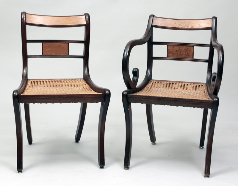 Appraisal: Set of Twelve Federal Style Mahogany Inlaid Dining Chairs With