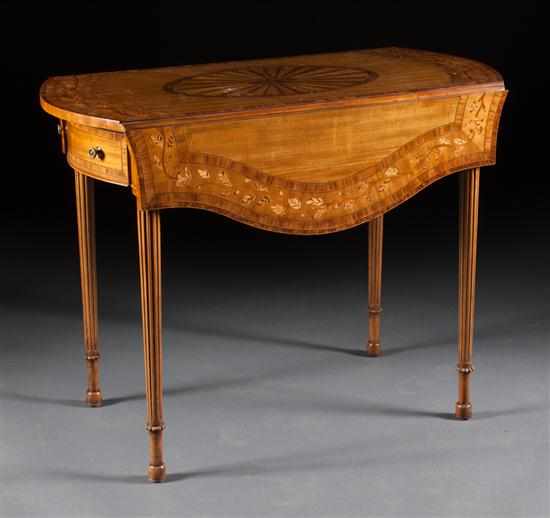 Appraisal: Maitland-Smith Regency style inlaid mahogany Pembroke table th century single