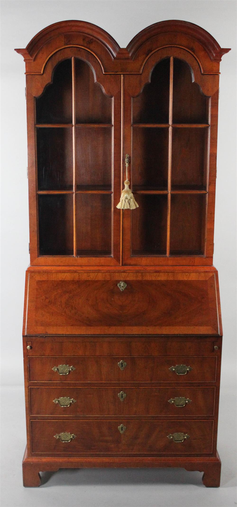 Appraisal: HENREDON GEORGE II STYLE SECRETARY BOOKCASE upper section with two