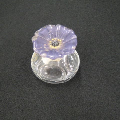 Appraisal: Crystal Perfume Bottle purple floral stopper