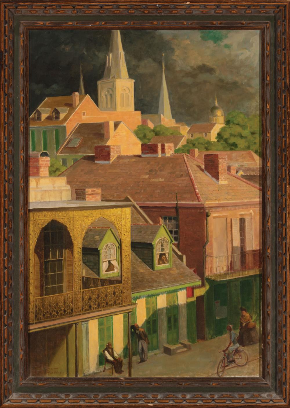 Appraisal: Franz Felix Austrian American - New Orleans Street Scene oil