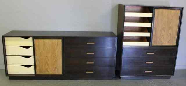 Appraisal: Harvey Probber Midcentury Piece Bedroom Set Includes a long credenza