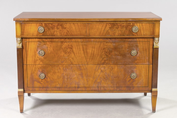 Appraisal: Continental Neoclassical-Style Mahogany Commode early th century the rectangular top