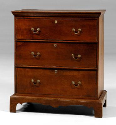 Appraisal: English oak chest on frame three dovetailed drawers on separate