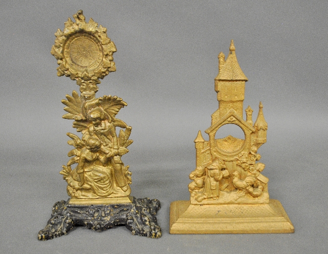 Appraisal: - Two Victorian cast iron watch holders Largest- h x