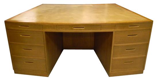 Appraisal: Edward Wormley for Dunbar library desk circa 's blonde mahogany