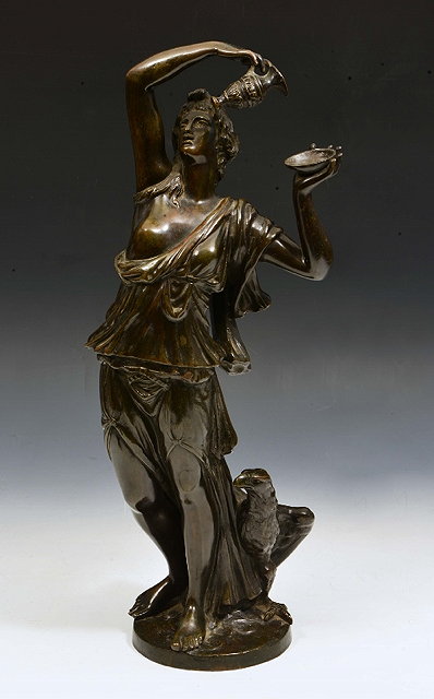 Appraisal: AFTER CLODION A BRONZE FIGURE of a neo-classical female subject