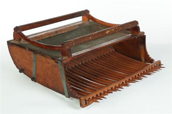 Appraisal: CRANBERRY SCOOP American late th century Wooden frame and teeth