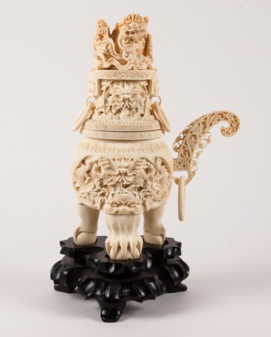 Appraisal: Chinese carved ivory and bone vessel first half- th century