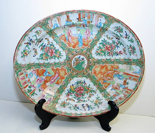 Appraisal: A large 'rose medallion' export porcelain platter th Century chip