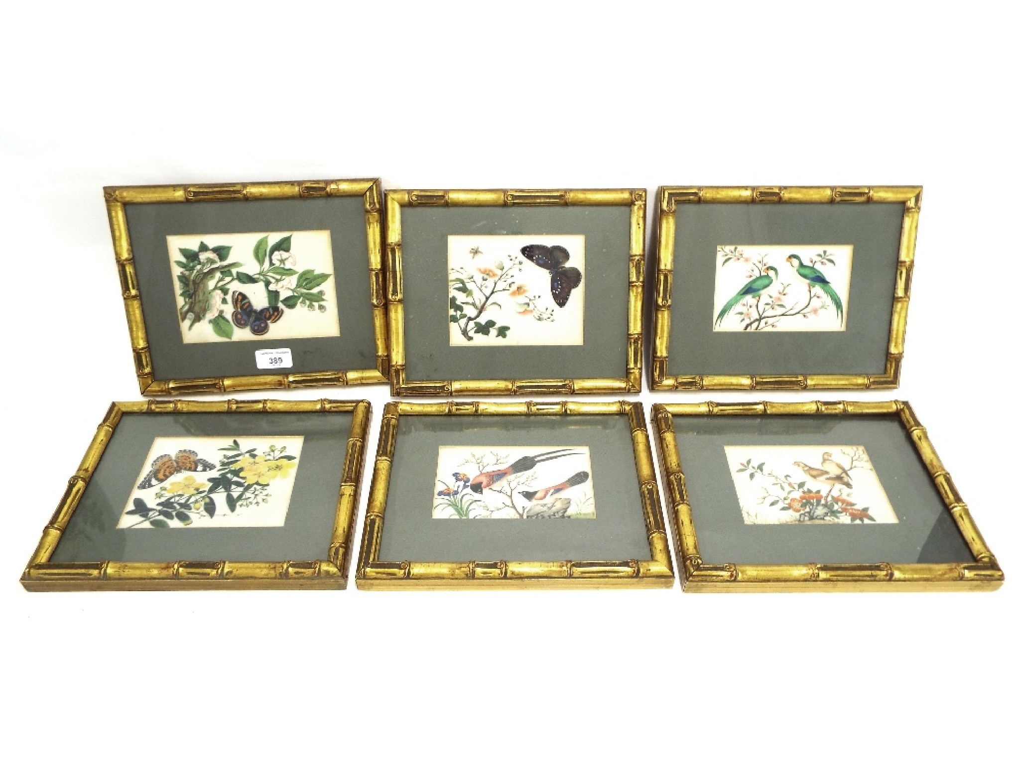 Appraisal: Collection of six works on rice paper to include three