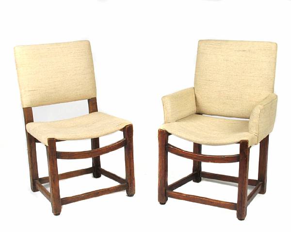 Appraisal: A set of four Chinese mixed wood dining chairs height