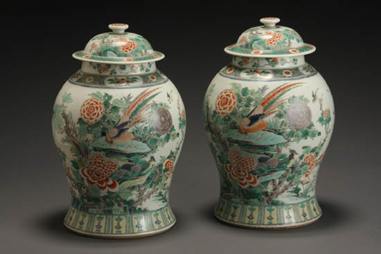 Appraisal: Lot Property of Various Owners Pair of Chinese 'Famille Verte'