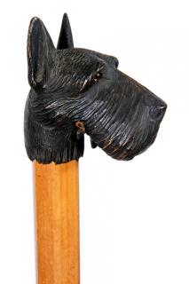 Appraisal: Scottish Terrier Glove Holder Cane- Ca - A natural dark